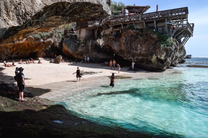 Suluban beach bali indonesia stock close